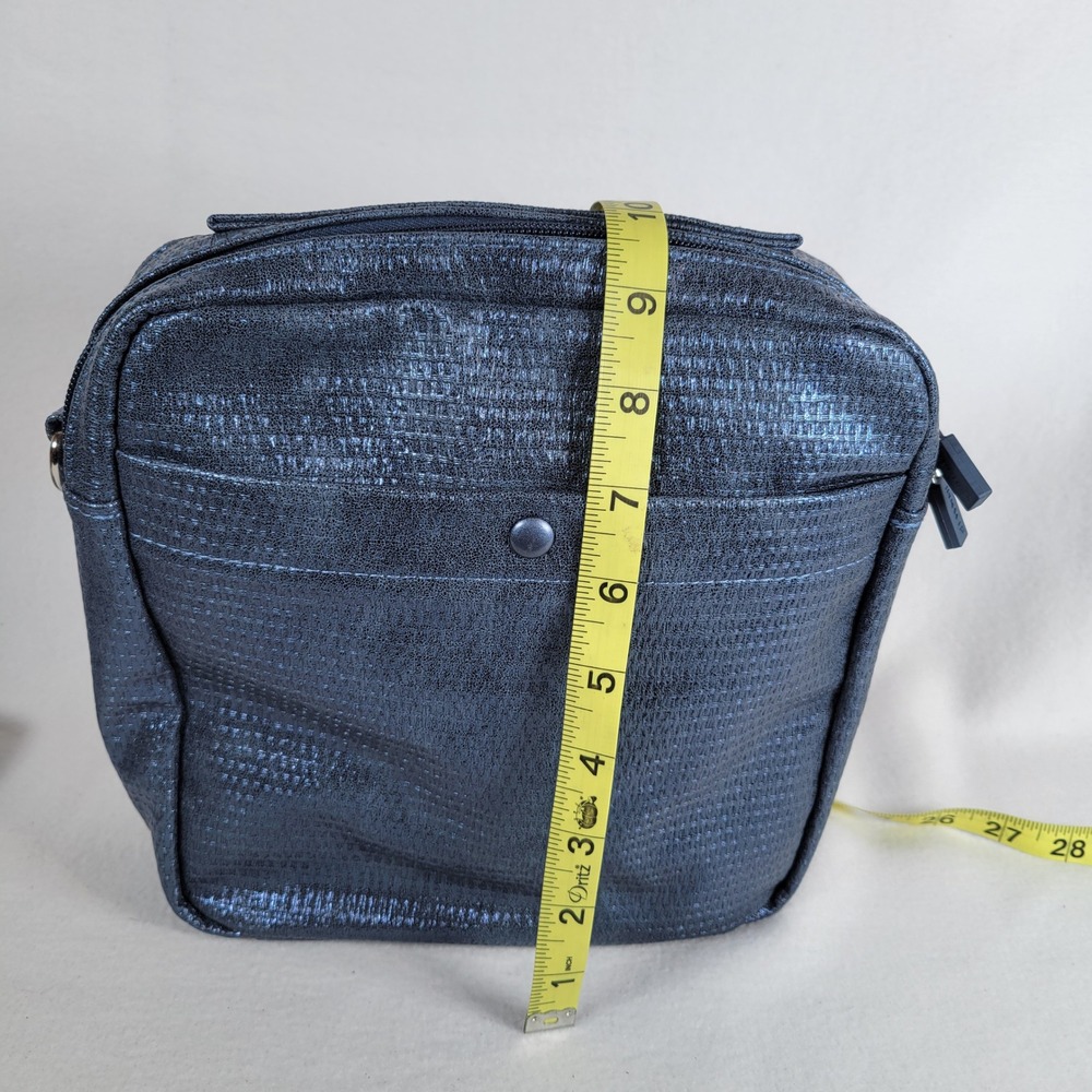 IHKWIP Womens Everyday Explorer Medium Nylon Zip Pockets Travel Crossbody Blue - Picture 7 of 9